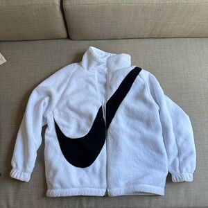 Nike Reversible White Fleece/Windbreaker Jacket